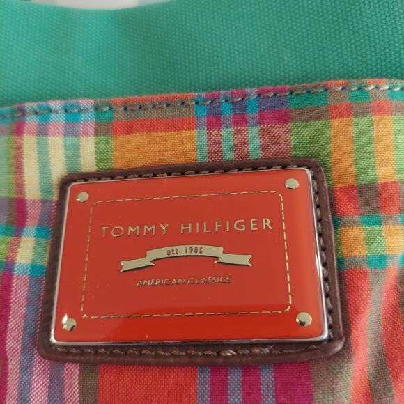 Tommy Hilfiger Plaid Purse 90s Y2K Preppy Handbag Colorful - Picture 2 of 6
